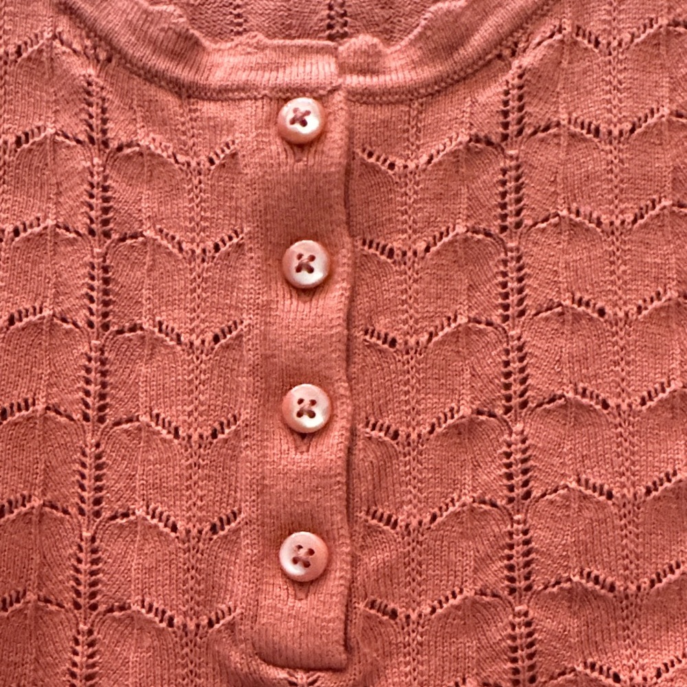 Women's Button-Front Knit Tank Top - Rust - Picture 5 of 6